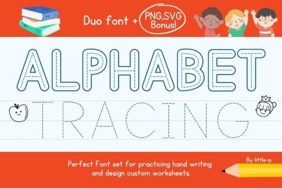 Alphabet Tracing Font for Editorial Design and Learning Materials